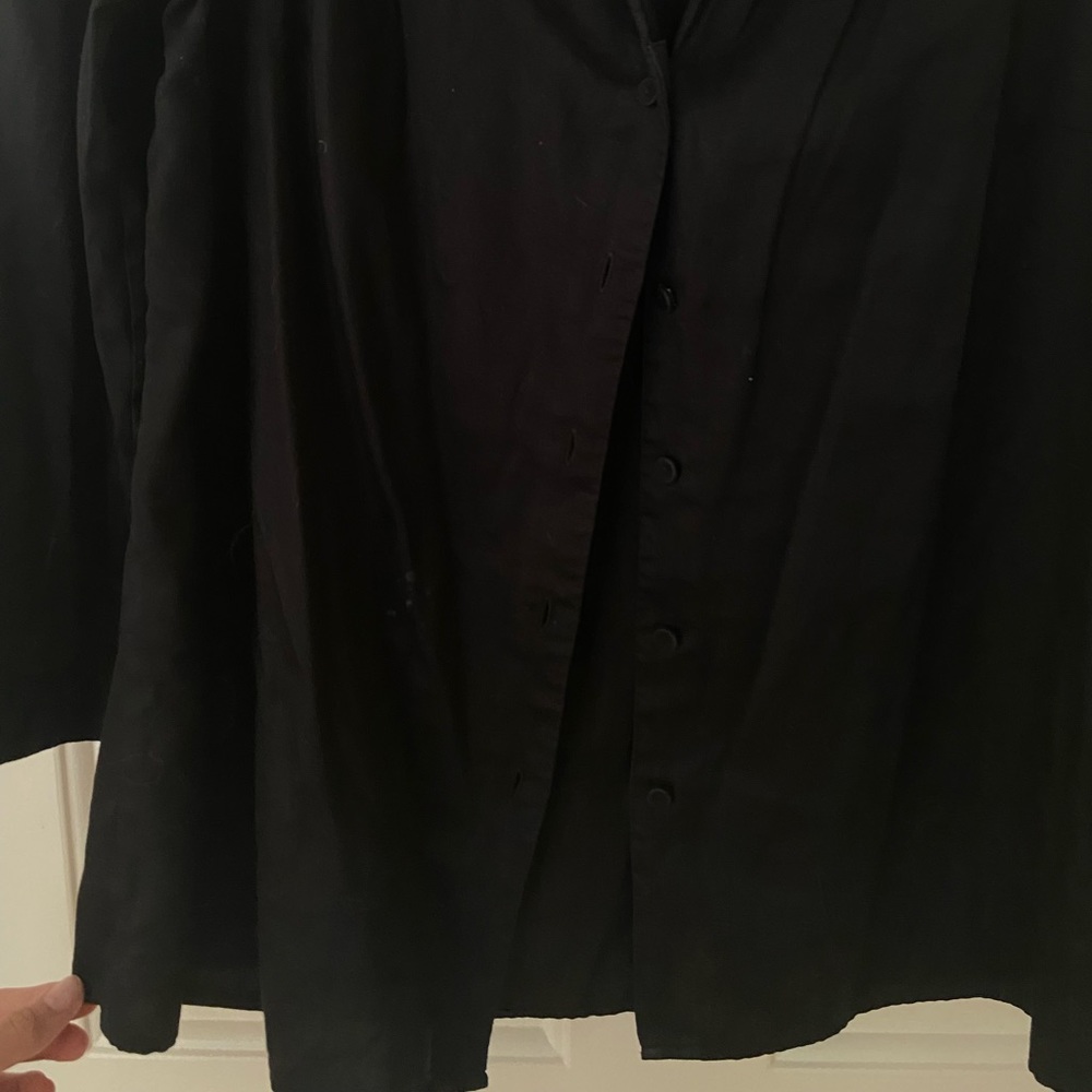 Talbots Black Ruffle Blouse Top - Picture 5 of 9